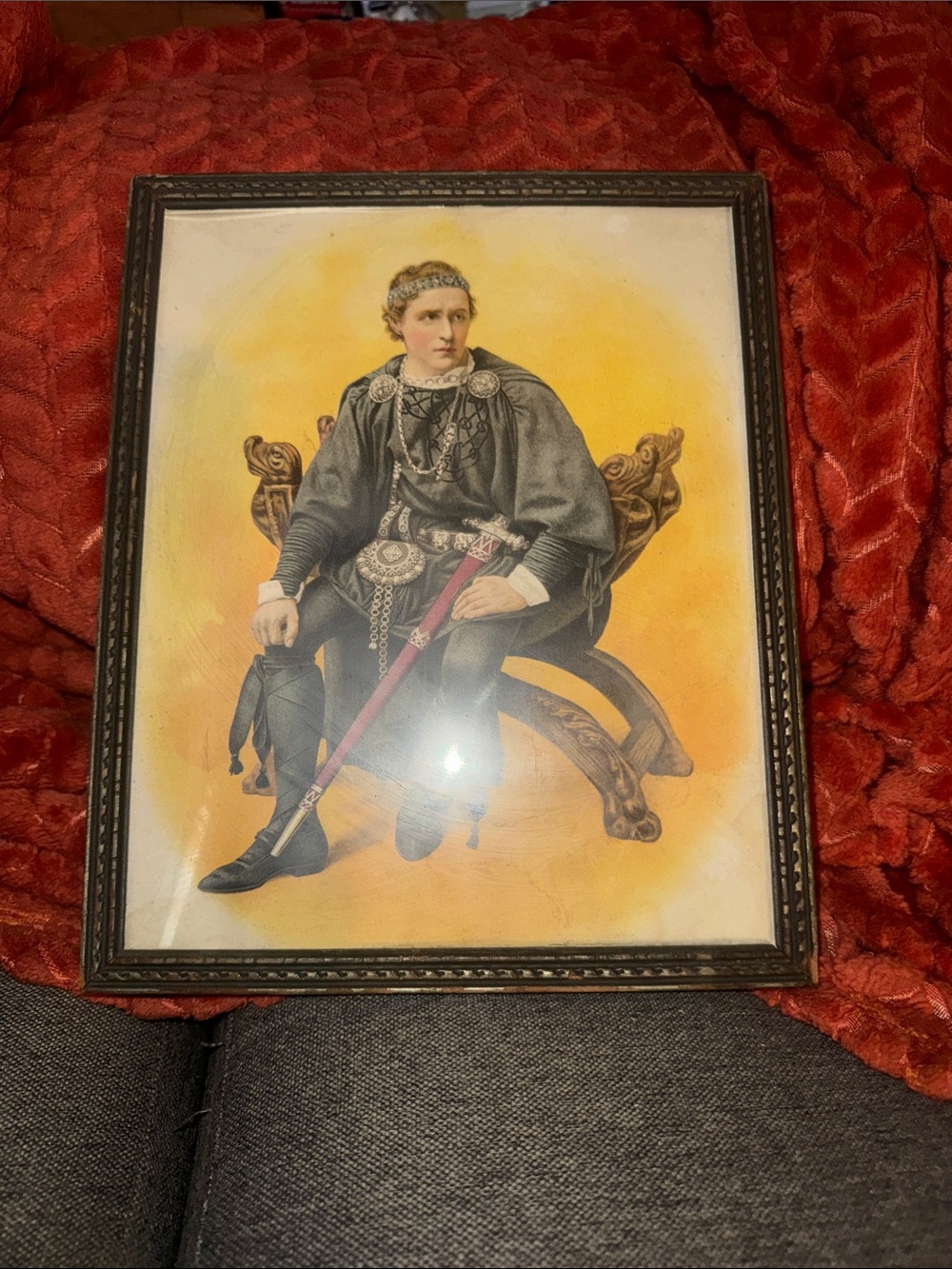 ntique Victorian Era Shakespearian Lithograph Portrait – Prince Hamlet
